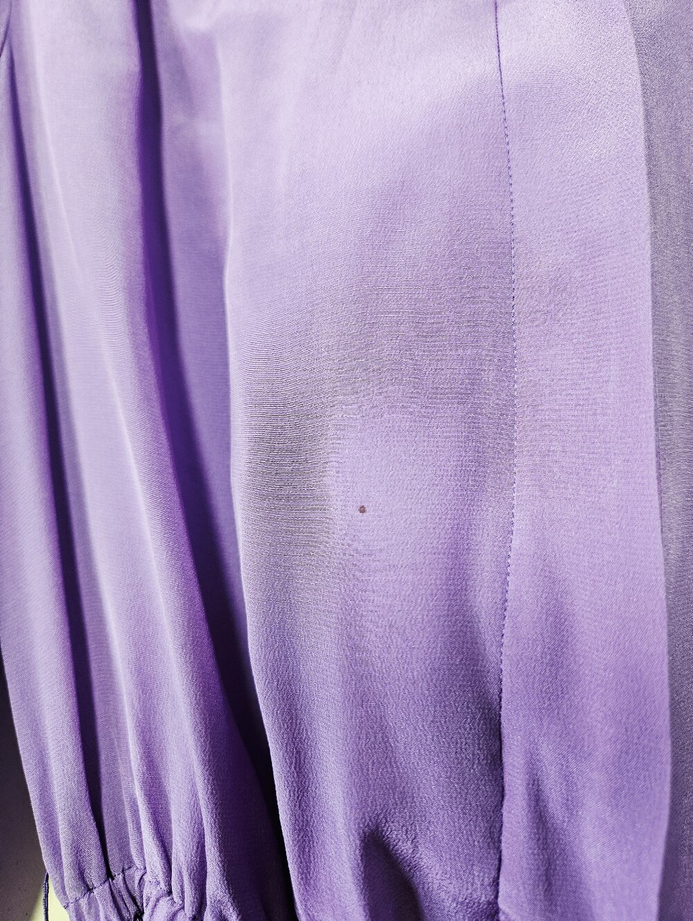 Vintage 80s 100% Silk Eaton Dress Size 7 (M) Purple Shoulder Pads Retro Midi - Picture 4 of 5